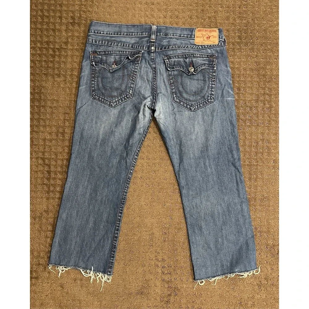 True Religion Jeans Ricky Men’s 42(42x29) Raw Hem Whiskered Made In USA
